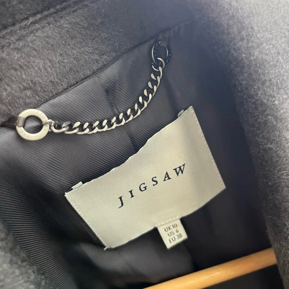 Jigsaw Wool Maxi City Coat in Charcoal - ASO Kate Middleton Royal - UK10/US6 - Picture 12 of 13